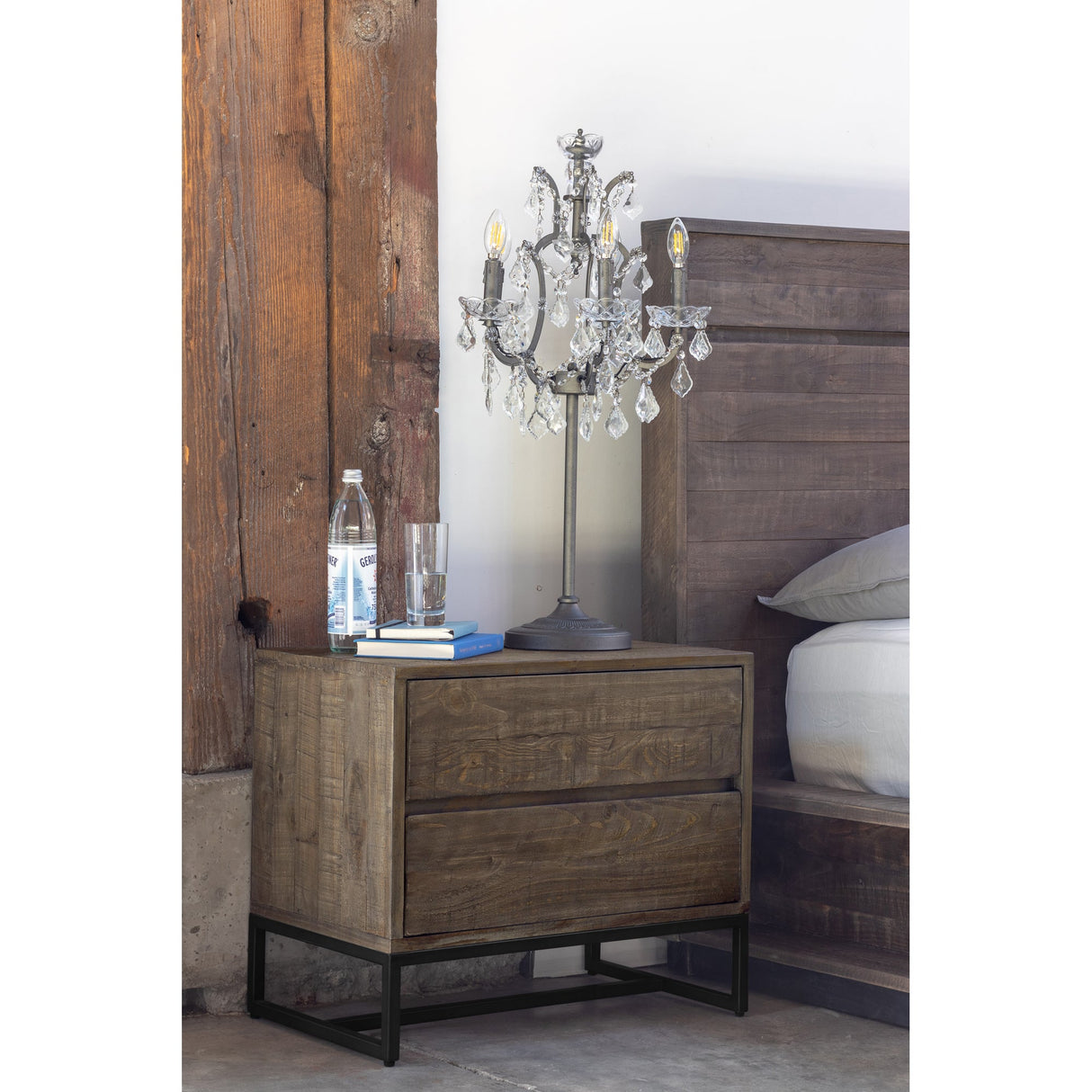 Elena Light Brown Nightstand by Moe's Home at Eve Furniture