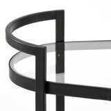 Eleonore Black Metal Frame Two-Tier w/Glass Shelves Bar Cart by Mercana at Eve Furniture
