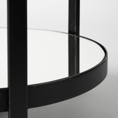 Eleonore Black Metal Frame Two-Tier w/Glass Shelves Bar Cart by Mercana at Eve Furniture