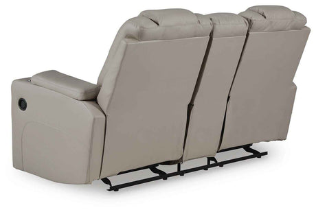 Elevate Edges Coin Glider Reclining Loveseat with Console by Ashley at Eve Furniture
