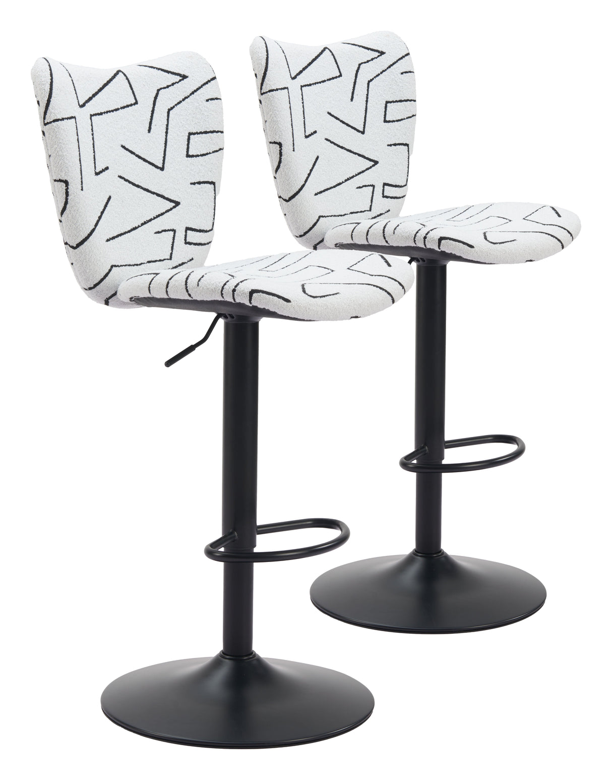 Elevate White Barstool (Set of 2) by Zuomod at Eve Furniture