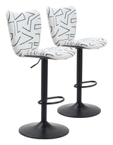 Elevate White Barstool (Set of 2) by Zuomod at Eve Furniture