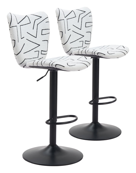 Elevate White Barstool (Set of 2) by Zuomod at Eve Furniture