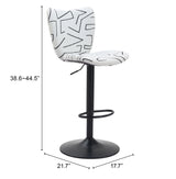 Elevate White Barstool (Set of 2) by Zuomod at Eve Furniture