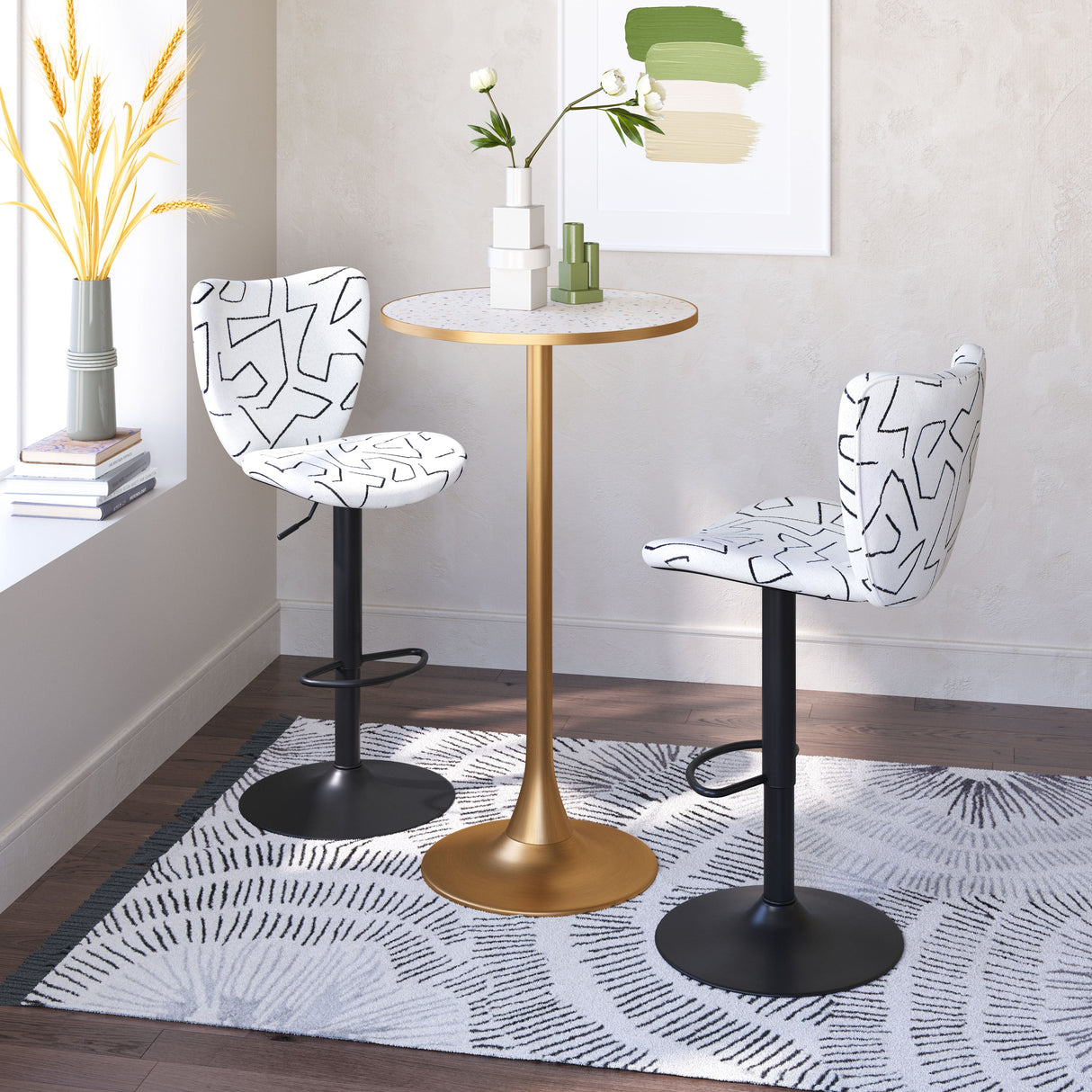 Elevate White Barstool (Set of 2) by Zuomod at Eve Furniture