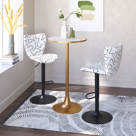 Elevate White Barstool (Set of 2) by Zuomod at Eve Furniture