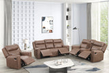 Elevation Brown Leather Gel 3-piece Reclining Living Room Set