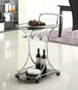 Elfman Chrome/Black 2-shelve Serving Cart by Coaster at Eve Furniture