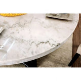 Elfredo White/Antique Black Round 5-Piece Dining Table Set by Furniture of America at Eve Furniture
