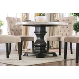 Elfredo White/Antique Black Round 5-Piece Dining Table Set by Furniture of America at Eve Furniture