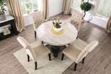 Elfredo White/Antique Black Round Table Only by Furniture of America at Eve Furniture