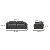 Eli Dusk Grey Power Recliner Sofa by MOES at Eve Furniture