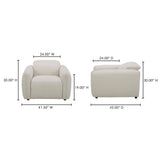 Eli Warm White Power Recliner Chair by MOES at Eve Furniture
