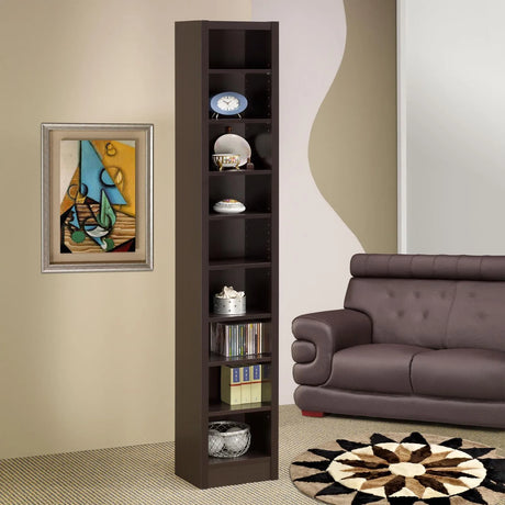 Eliam Cappuccino Rectangular Bookcase with 2 Fixed Shelves by Coaster at Eve Furniture