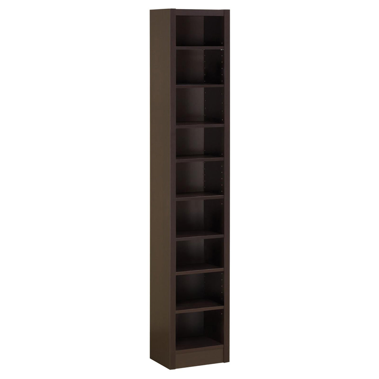 Eliam Cappuccino Rectangular Bookcase with 2 Fixed Shelves