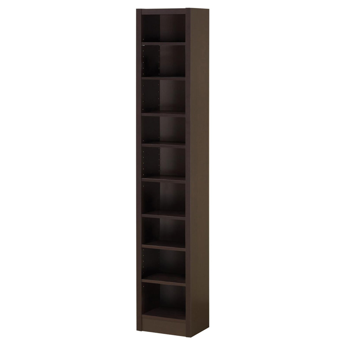 Eliam Cappuccino Rectangular Bookcase with 2 Fixed Shelves