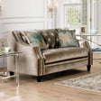 Elicia Champagne/Turquoise Loveseat by Furniture of America at Eve Furniture