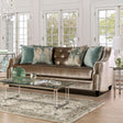 Elicia Champagne/Turquoise Sofa by Furniture of America at Eve Furniture