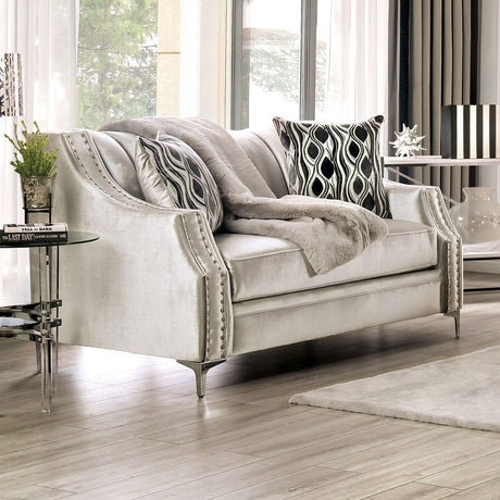 Elicia Silver Loveseat by Furniture of America at Eve Furniture