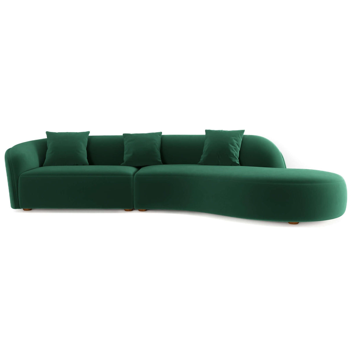 Elijah Green Velvet Curvy Sectional