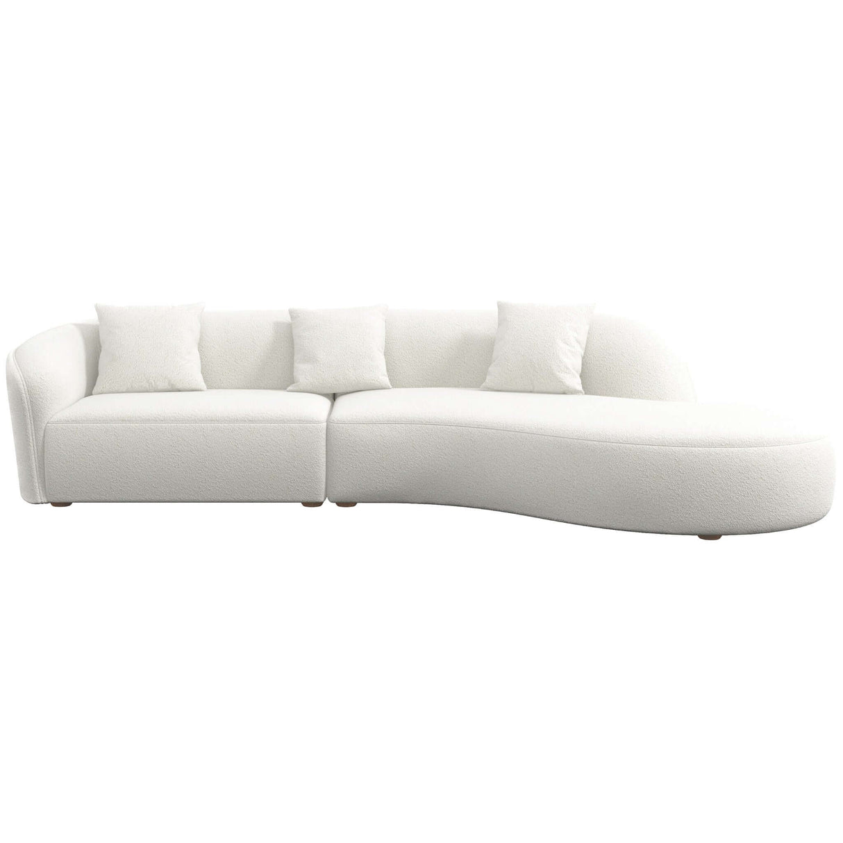 Elijah Japandi Style Curvy Sectional Sofa 126" / Green Velvet