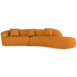 Elijah Japandi Style Curvy Sectional Sofa 126" / Green Velvet