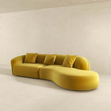 Elijah Japandi Style Curvy Sectional Sofa 133" / Ivory Boucle