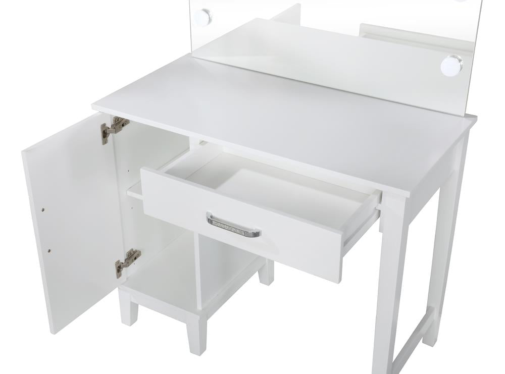 Elijah Vanity Set with LED Lights White/Dark Gray