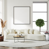 Elijah White Boucle Japandi Style Curvy Right-Facing Sectional Sofa 126" by Ashcroft Furniture at Eve Furniture