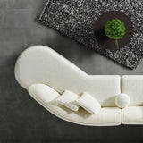 Elijah White Boucle Japandi Style Curvy Right-Facing Sectional Sofa 126" by Ashcroft Furniture at Eve Furniture