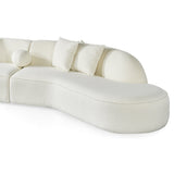 Elijah White Boucle Japandi Style Curvy Right-Facing Sectional Sofa 126" by Ashcroft Furniture at Eve Furniture