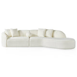 Elijah White Boucle Japandi Style Curvy Right-Facing Sectional Sofa 126" by Ashcroft Furniture at Eve Furniture