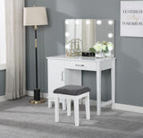 Elijah Whiteand Dark Gray Vanity Set with LED Lights by Coaster at Eve Furniture