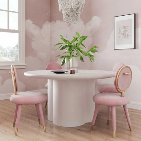Elika Faux Plaster Indoor / Outdoor 59" Round Dining Table by TOV Furniture at Eve Furniture