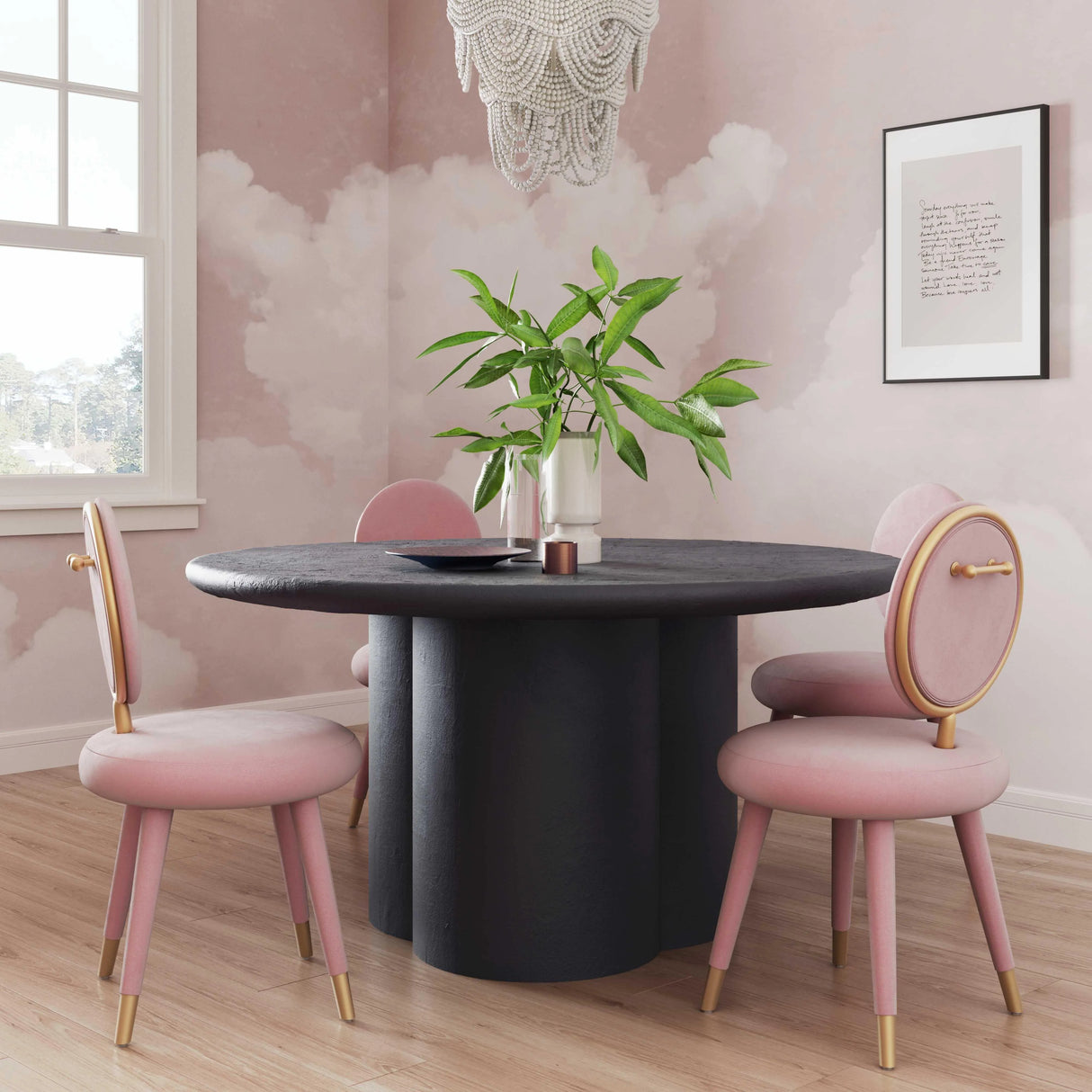 Elika Faux Plaster Indoor / Outdoor 59" Round Dining Table by TOV Furniture at Eve Furniture