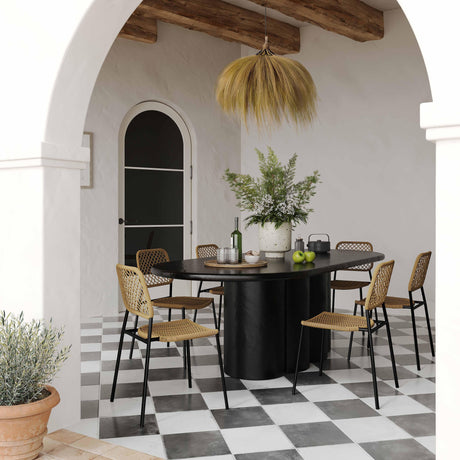 Elika Faux Plaster Indoor / Outdoor 80" Oval Dining Table by TOV Furniture at Eve Furniture