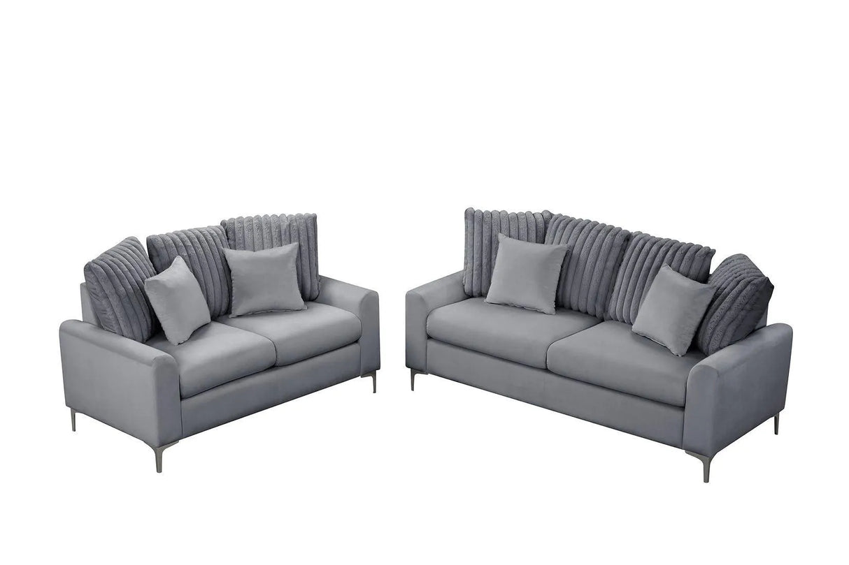 Elina Grey Sofa & Loveseat by New Era Innovations at Eve Furniture