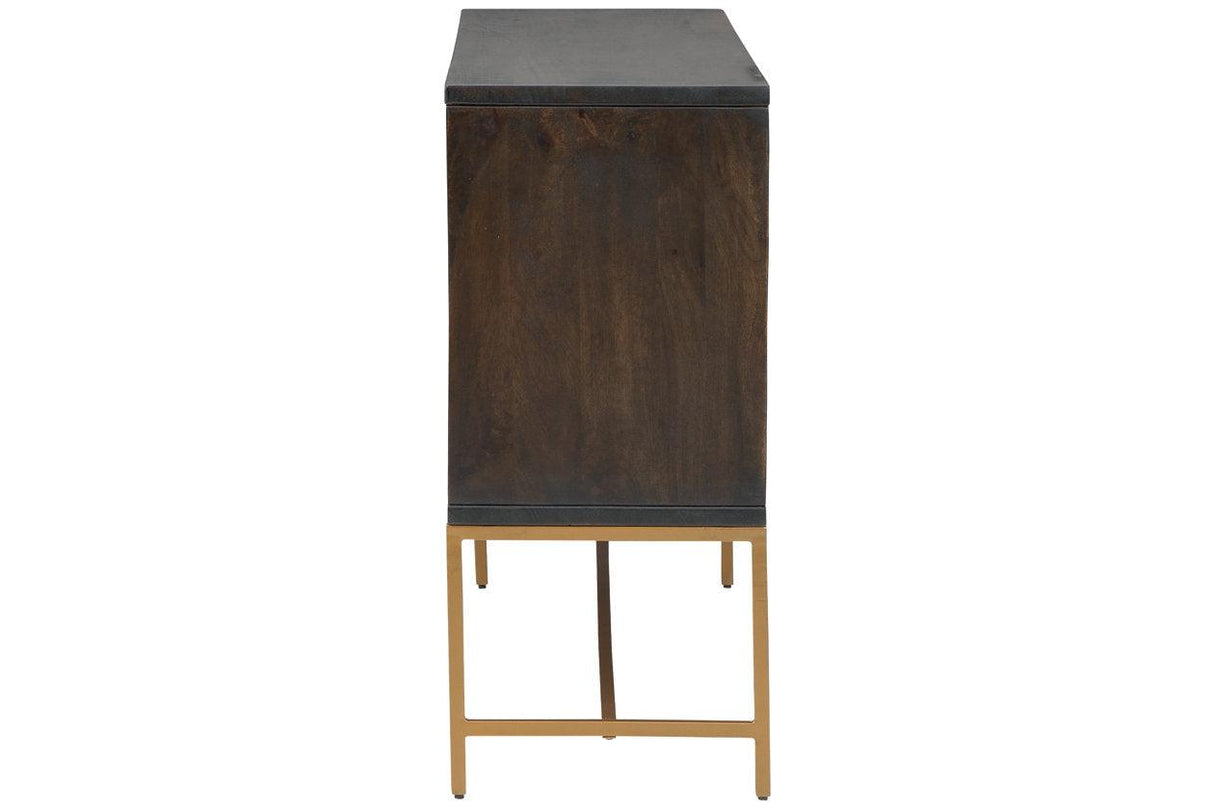 Elinmore Brown/Gold Finish Accent Cabinet by Ashley at Eve Furniture