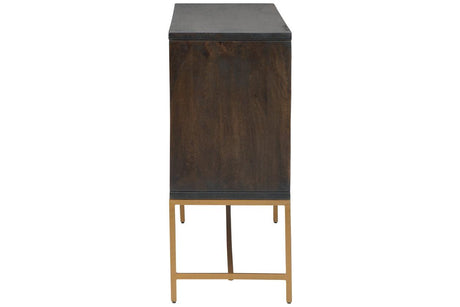 Elinmore Brown/Gold Finish Accent Cabinet by Ashley at Eve Furniture