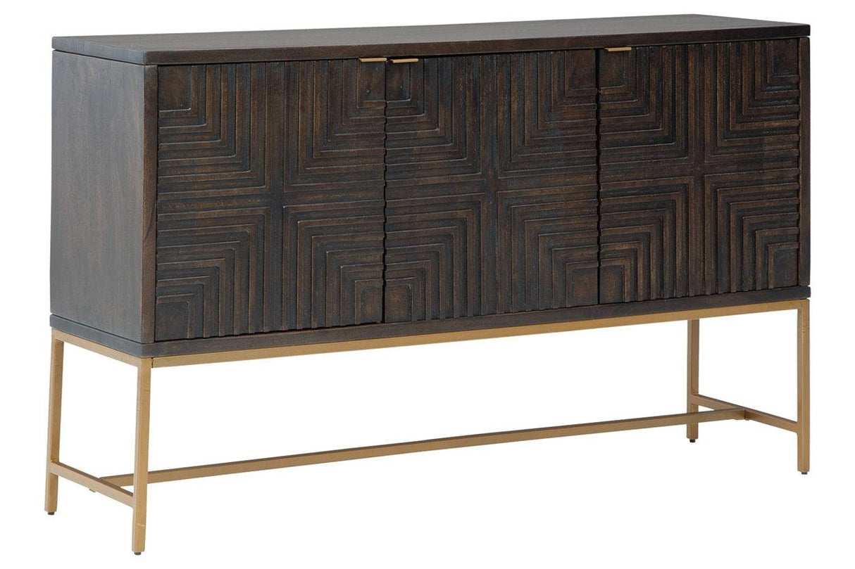 Elinmore Brown/Gold Finish Accent Cabinet by Ashley at Eve Furniture