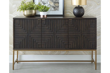 Elinmore Brown/Gold Finish Accent Cabinet by Ashley at Eve Furniture