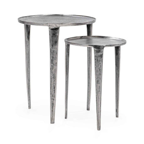 Elinor Antique Nickel Nesting Accent Tables (Set of 2) by Classic Home at Eve Furniture