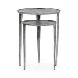 Elinor Antique Nickel Nesting Accent Tables (Set of 2) by Classic Home at Eve Furniture
