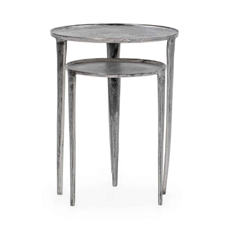 Elinor Antique Nickel Nesting Accent Tables (Set of 2) by Classic Home at Eve Furniture