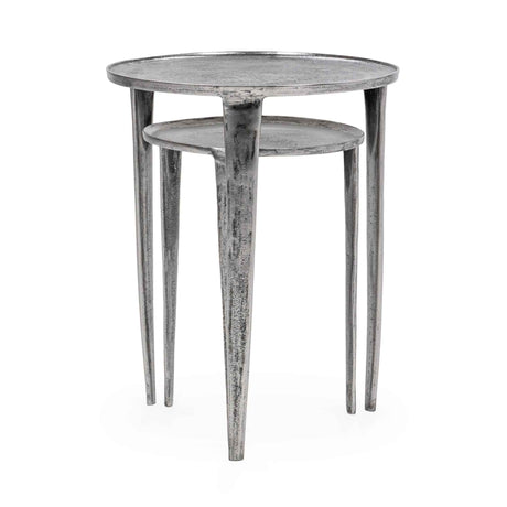 Elinor Antique Nickel Nesting Accent Tables (Set of 2) by Classic Home at Eve Furniture