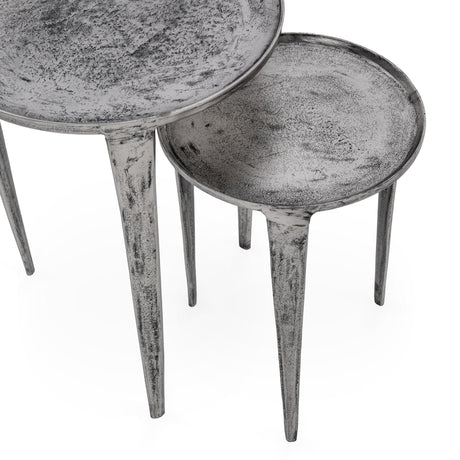 Elinor Antique Nickel Nesting Accent Tables (Set of 2) by Classic Home at Eve Furniture