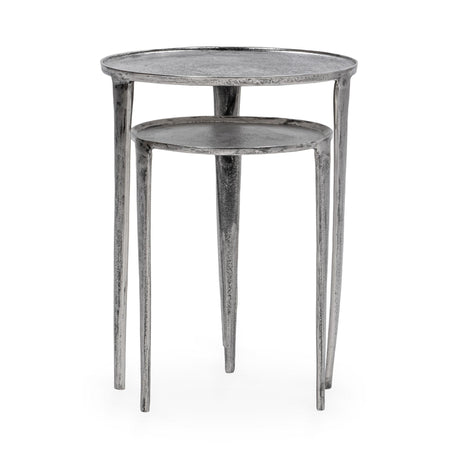 Elinor Antique Nickel 18" Nesting Accent Tables , Set of 2 by Classic Home at Eve Furniture