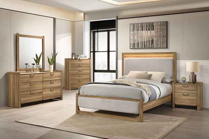 Elinora Natural 4-Piece Queen Bedroom Set by Furniture of America at Eve Furniture