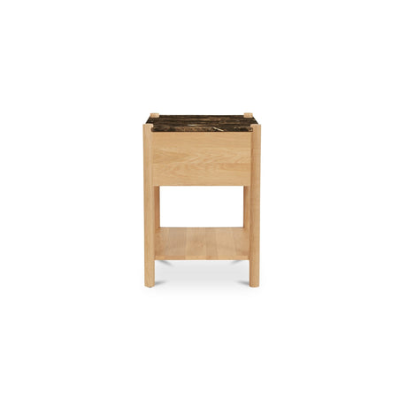 Elio Dark Emperador Marble/Natural Nightstand by MOES at Eve Furniture