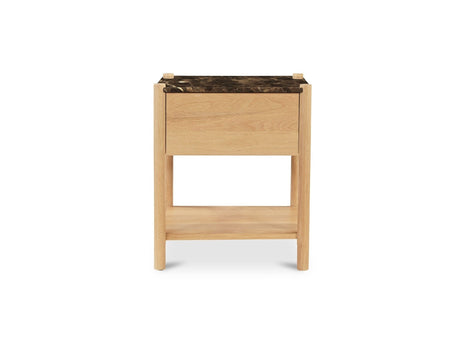 Elio Dark Emperador Marble/Natural Nightstand by MOES at Eve Furniture